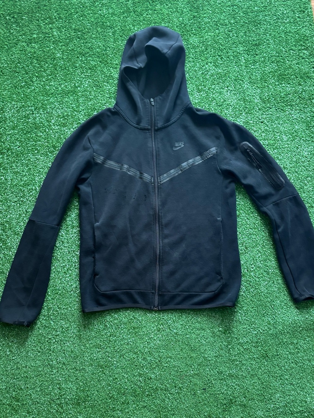 Nike Black Lightweight Full-Zip Hooded Shirt Jacket